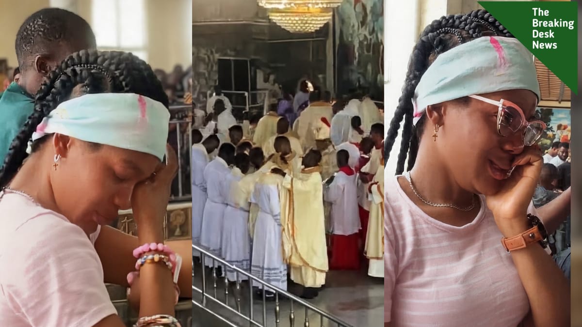 Woman Breaks Down in Tears as Boyfriend Is Ordained Catholic Priest