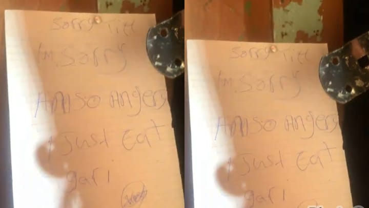 “I’m So Hungry, I Just Eat Gari” — Thief Leaves Emotional Note After Breaking into Woman’s Room