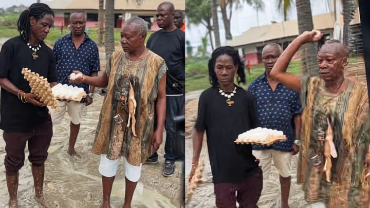 Konongo: Chief Storms Galamsey Site with Eggs and Schnapps to Invoke Curses on Galamsey Workers