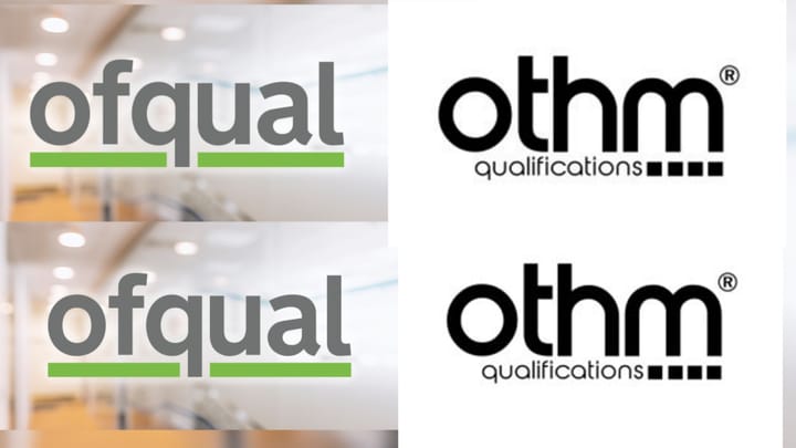 Ofqual logo and OTHM Qualifications regulatory penalty notice.